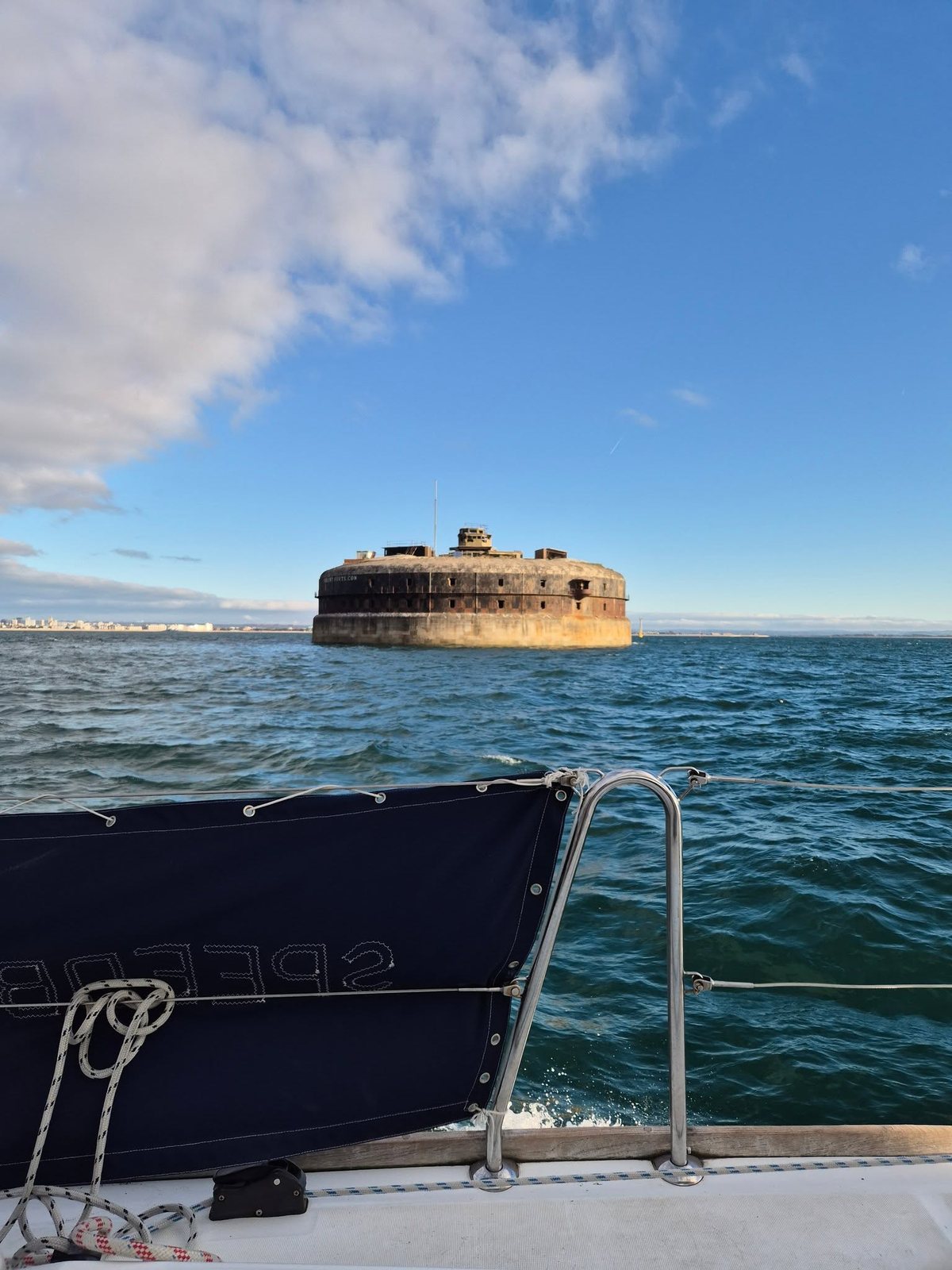 A Solent fort on the way home A Solent fort on the way home