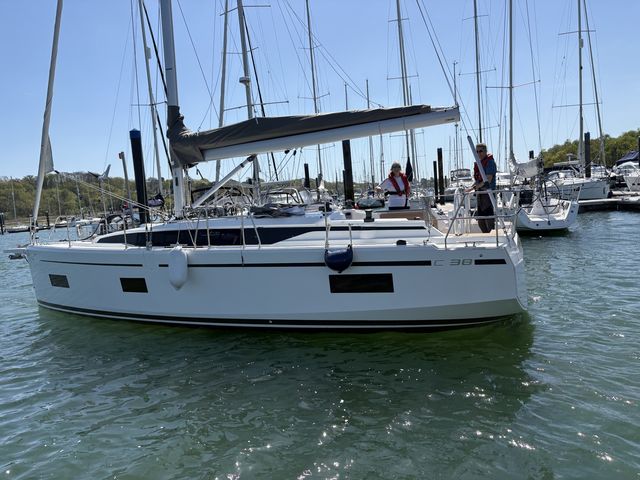 Speedbird alongside at Mercury Yacht Harbour, crew aboard